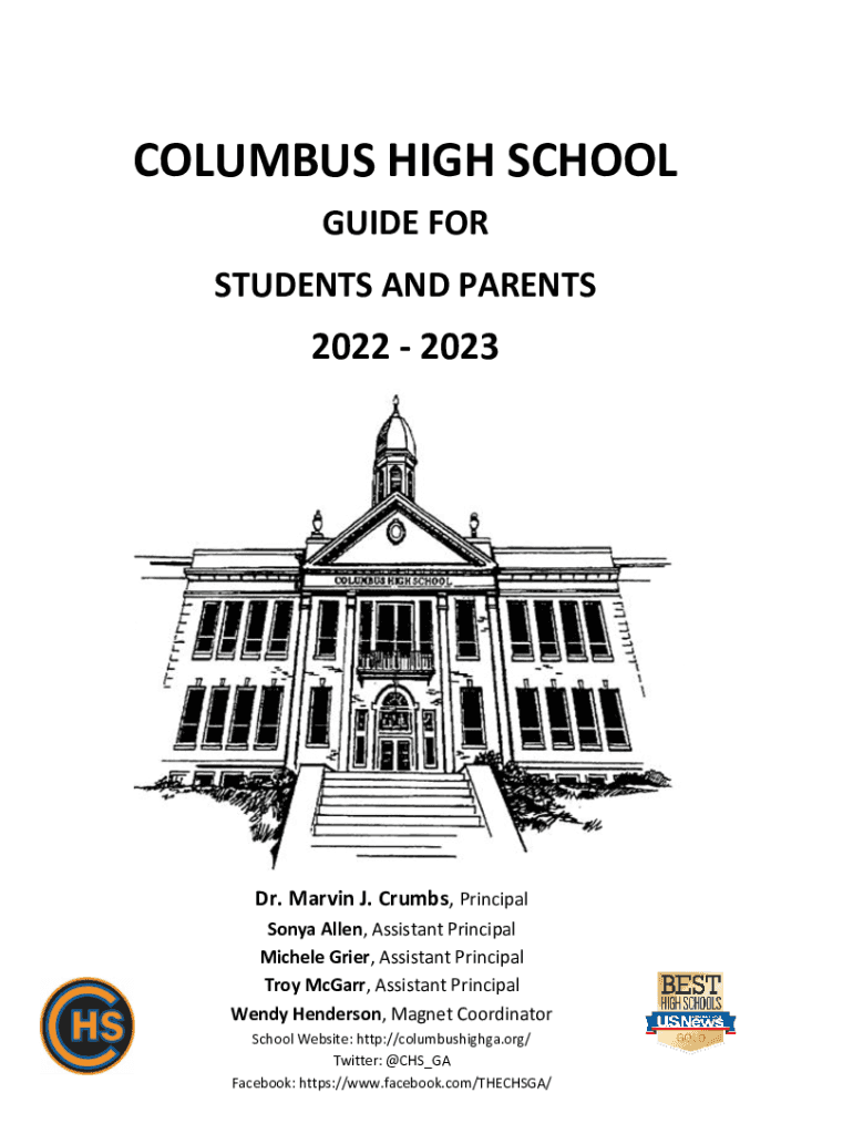 Fillable Online guide for students and parents Columbus High School