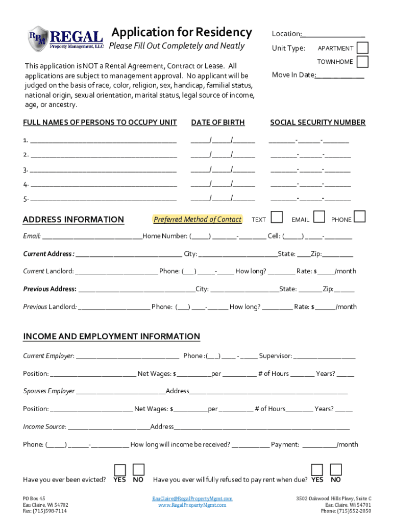 Fillable Online The Apartment Application Process What to Expect Fax