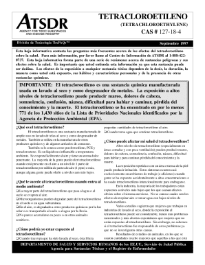 Esta hoja informativa contesta las preguntas ms frecuentes acerca de los efectos del tetracloroetileno