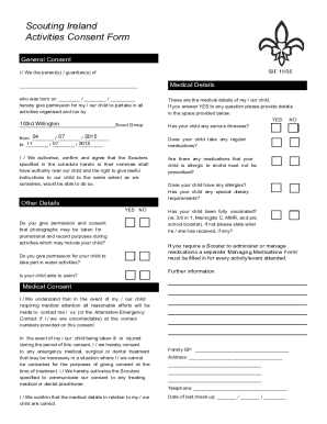 Get Scouting Ireland Activities Consent Form In Word