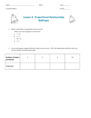 Fillable Online Proportional relationship worksheet pdf with answers ...