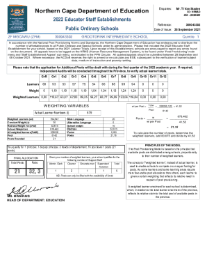 Fillable Online Northern Cape Department: Education - Provincial