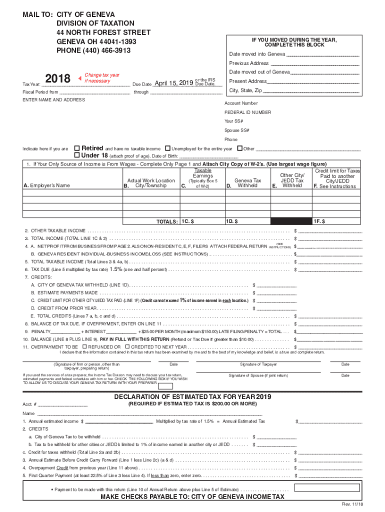 2018 tax return form pdf Preview on Page 1