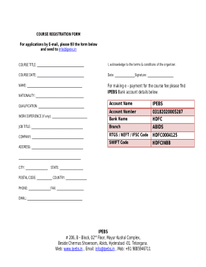Course Registration Template Doc Template pdfFiller Course Registration Template Doc Template pdfFiller
