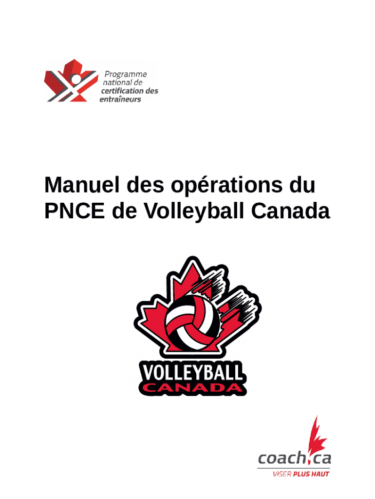 Manuel des oprations du PNCE de Volleyball Canada coach volleyball