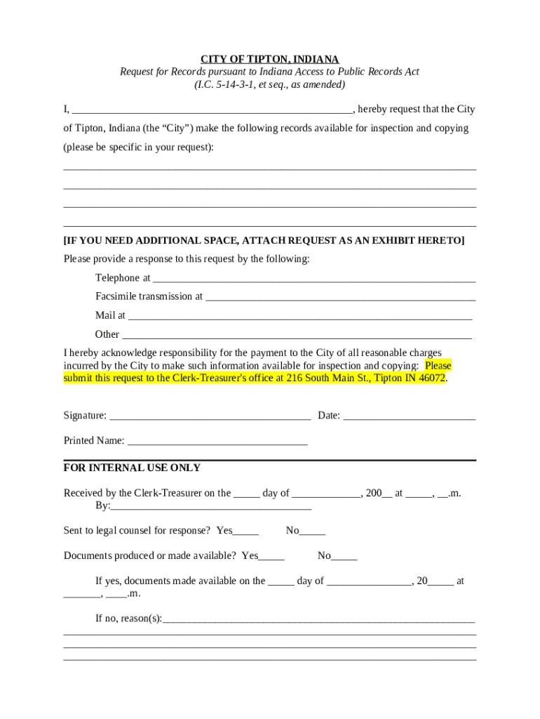 How to request a public record in Indiana IndyStar Doc Template