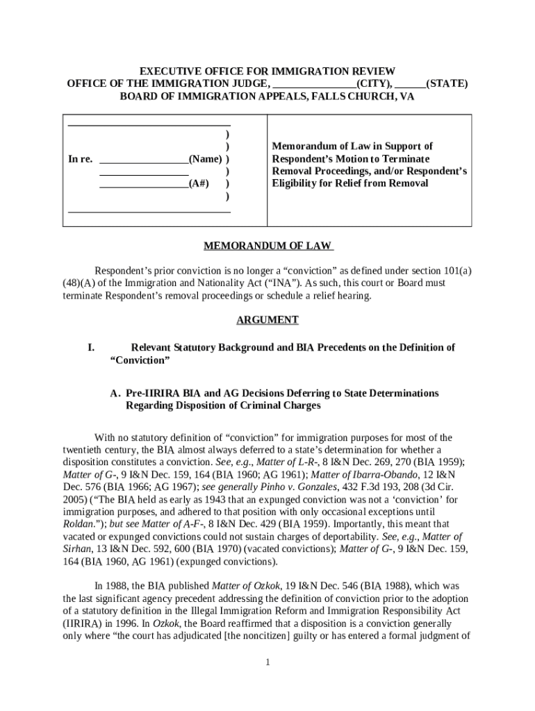 Contact EOIR Department of Justice Doc Template pdfFiller