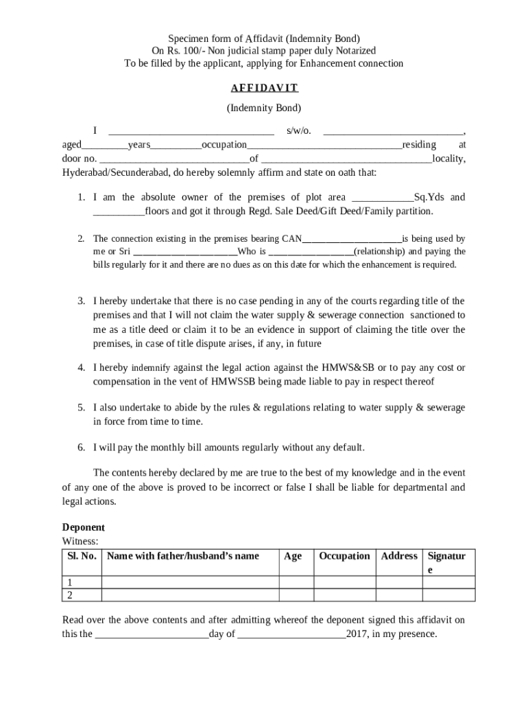 SAMPLE INDEMNITY BOND (To be typed on nonjudicial Doc Template