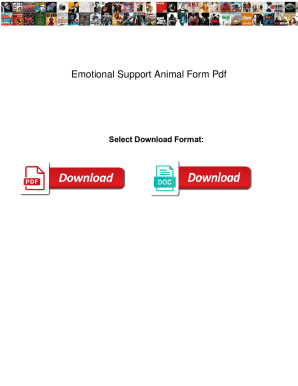 Fillable Online Emotional Support Animal Form Pdf. Emotional Support ...