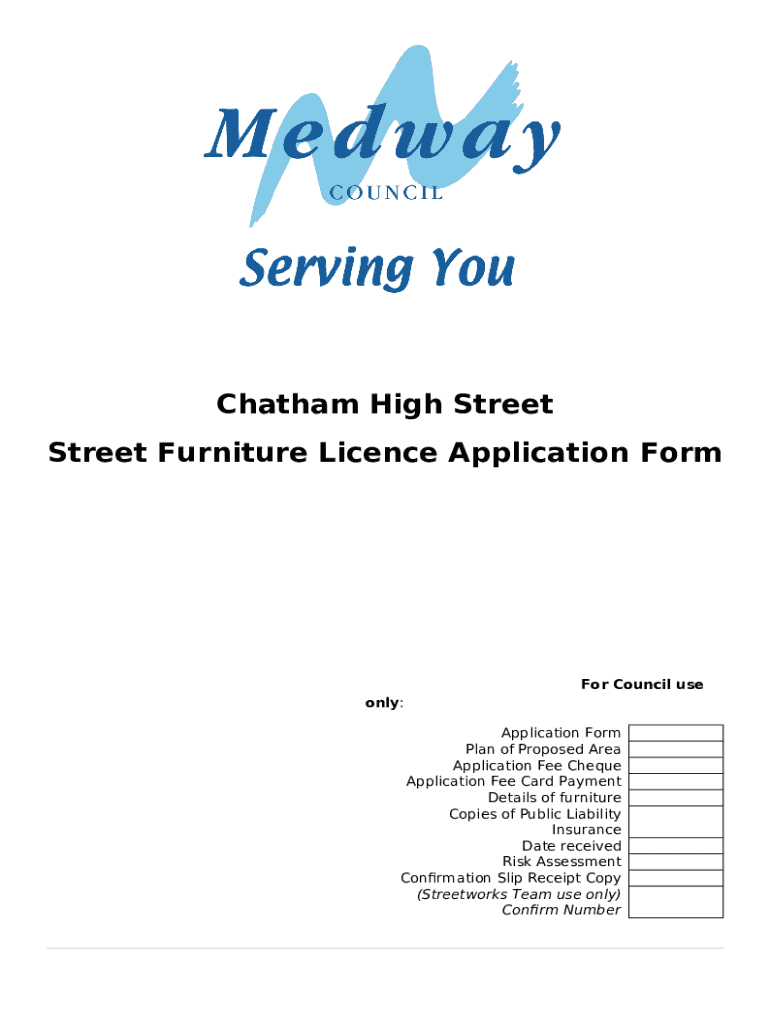 Chatham High Street Street Furniture Licence Application Doc Template