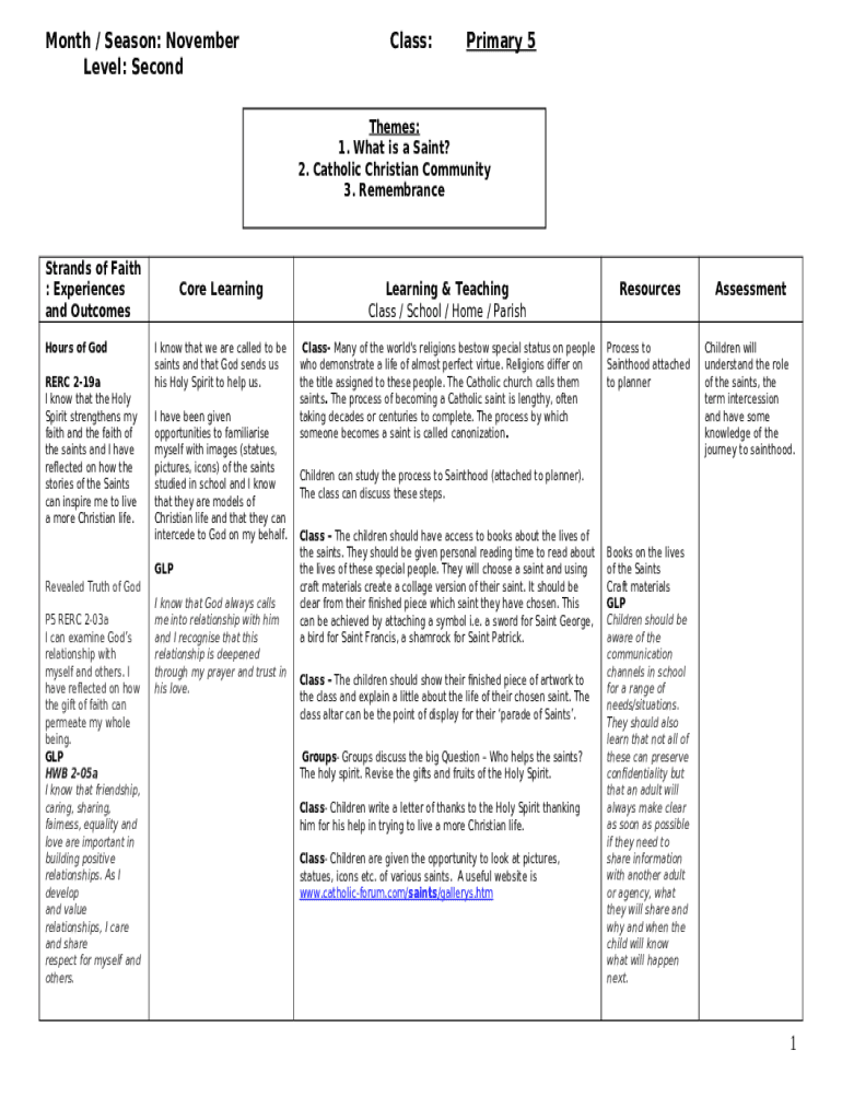 Religious and moral education Experiences and Doc Template