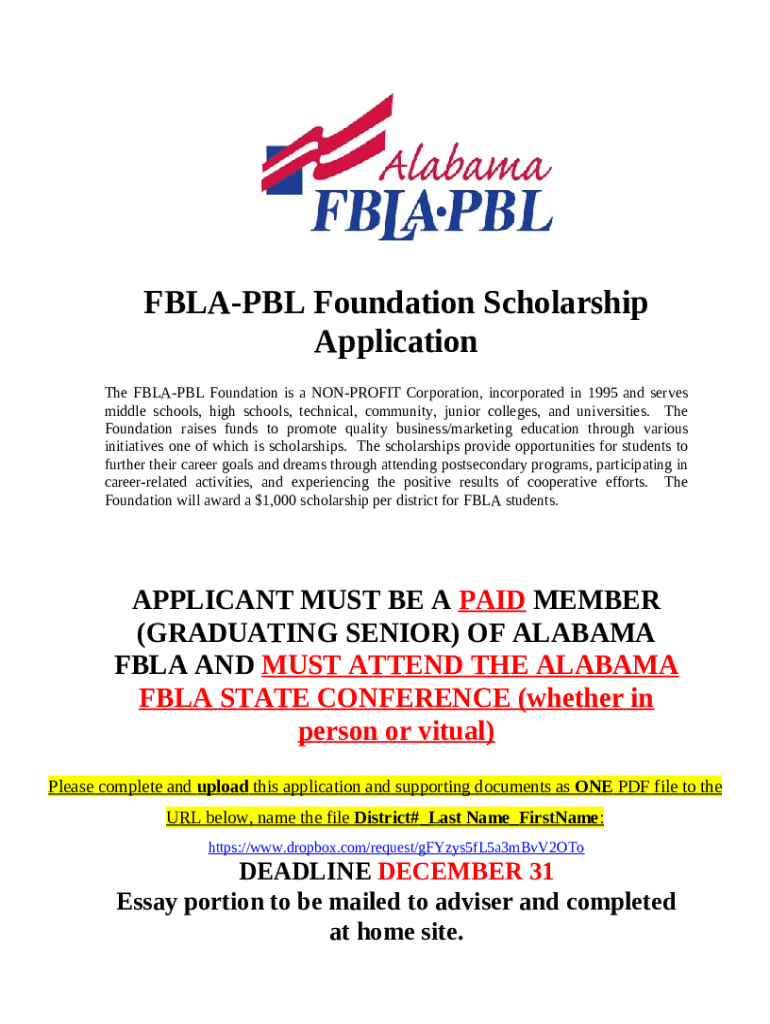 FBLAPBL Foundation Scholarship Application Course Hero Doc