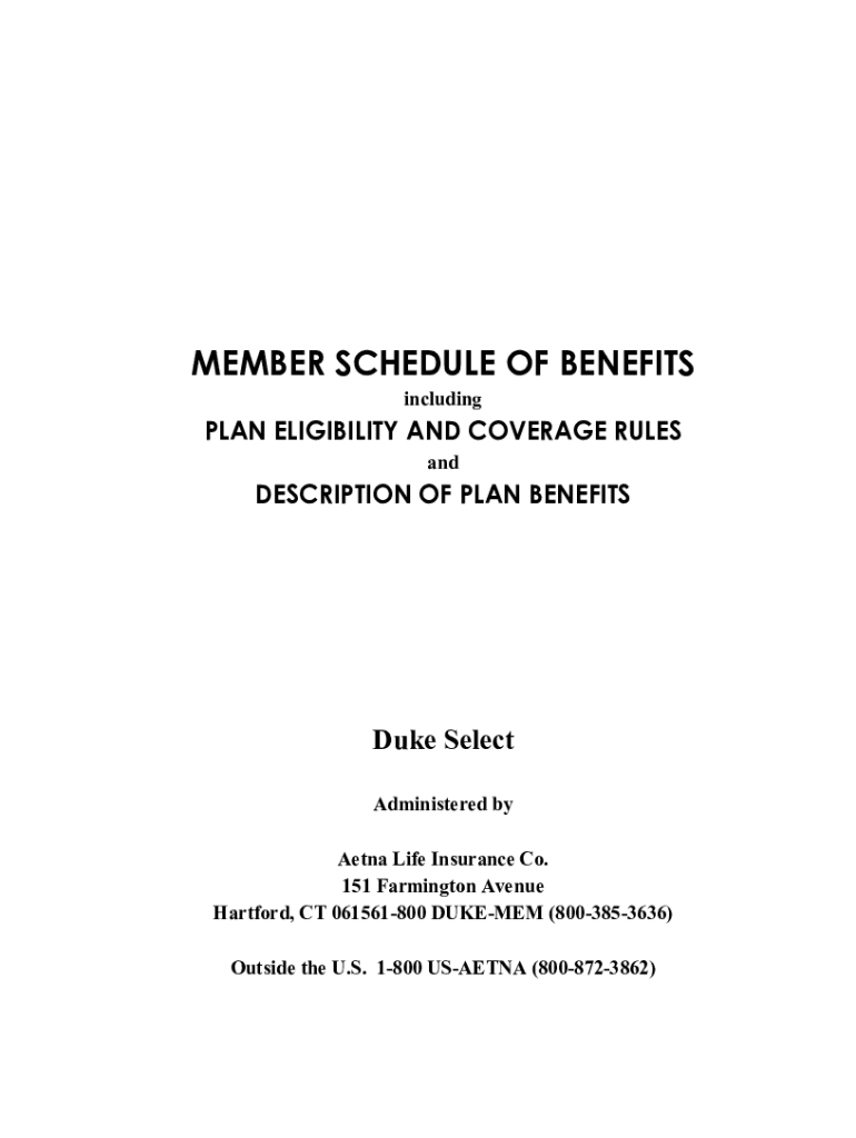 Fillable Online hr duke Exclusive Benefits & Plan Extras for Aetna