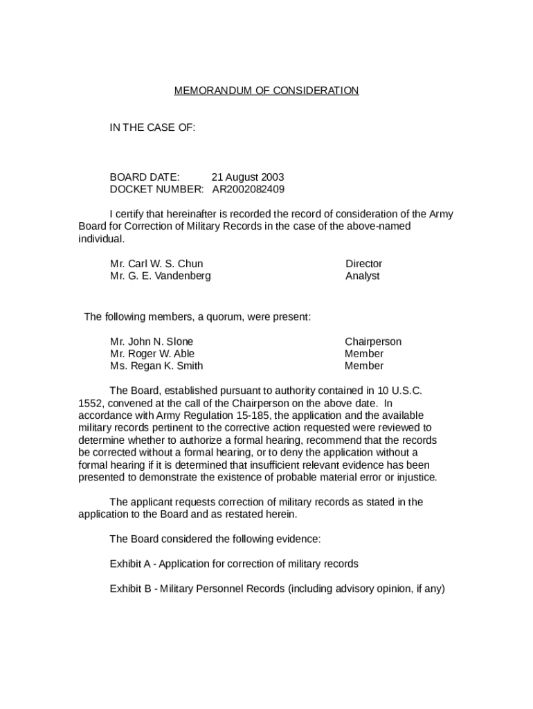 DOCKET NUMBERAR2002082409 boards law af Doc Template pdfFiller