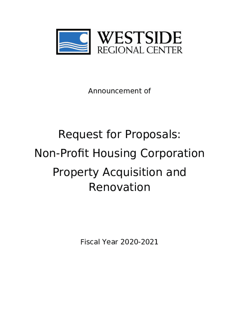 REQUEST FOR PROPOSAL Harbor Regional Center Doc Template pdfFiller