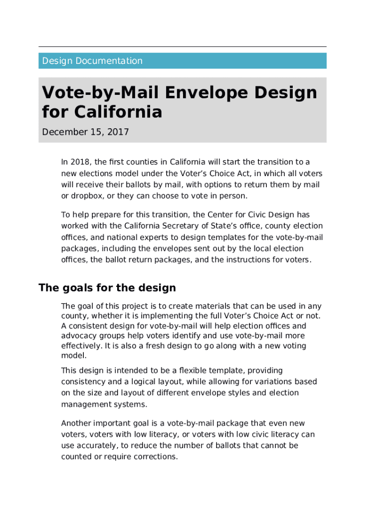 VotebyMail Envelope Design for California Doc Template pdfFiller
