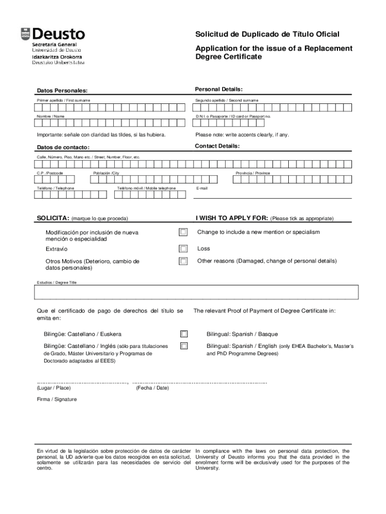 Fillable Online Primer, segundo apellidoSpanish to English Fax Email Print pdfFiller