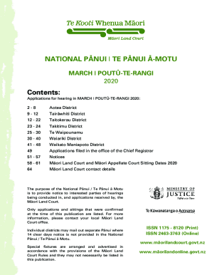 Applications for hearing in MARCH POUT-TE-RANGI 2020: