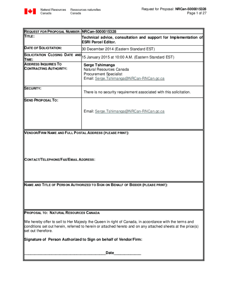 Fillable Online REQUEST FOR PROPOSAL (RFP) FOR GIS Parcel Fabric Fax Email Print pdfFiller