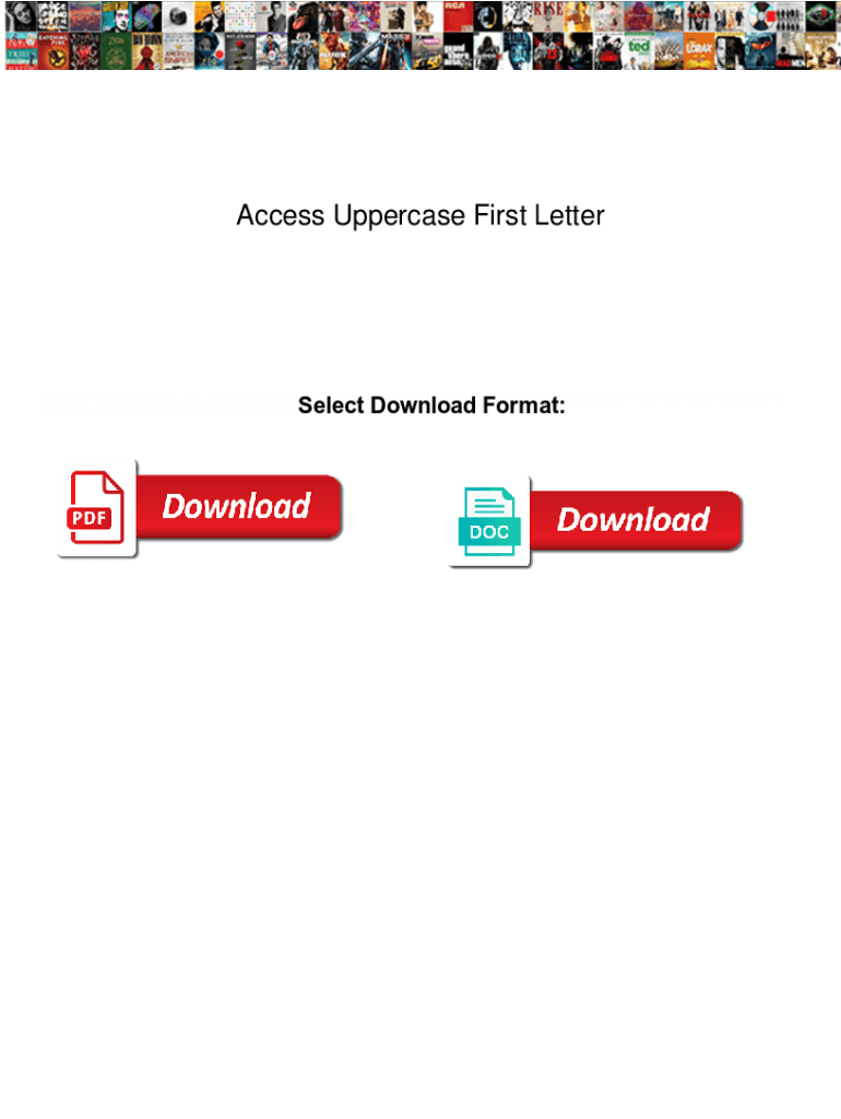 Fillable Online Access Uppercase First Letter. Access Uppercase First