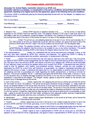 Animal Adoption Contract
