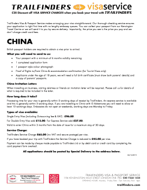 China Visa Application Form