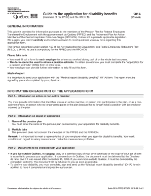 Application for Disability Benefits 501A