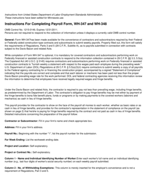 US Federal Payroll Form WH-347