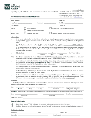 Pre-Authorized Payment Form