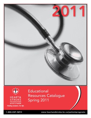 Heart and Stroke Foundation Pamphlet Order Form