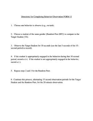 Behavior Observation Form 1f