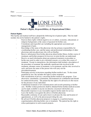 Patient Rights and Responsibilities Form