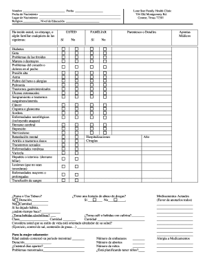 Formulario de Historia Médica