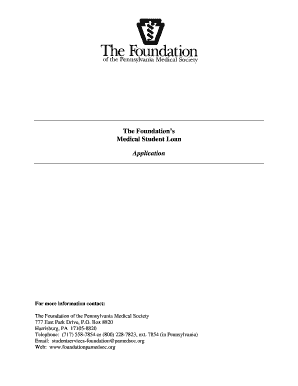 Pennsylvania Medical Student Loan Application
