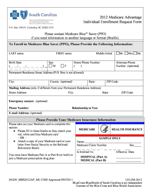 2012 Medicare Advantage Enrollment Form