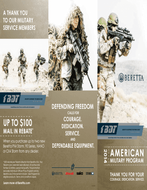 Beretta Military Firearm Rebate Form