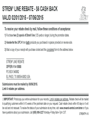 Stren Line Rebate Form