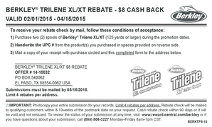 Berkley Trilene XL/XT Rebate Form