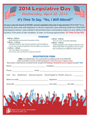 2014 SCCAR Legislative Day Registration Form
