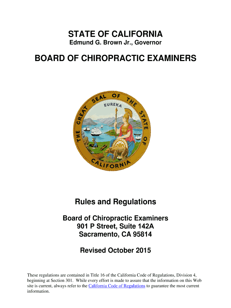 Fillable Online chiro ca Board of Chiropractic Examiners Rules and chiro ca Fax Email Print