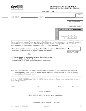 California Disability Insurance Annual Income Report