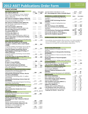 ASET Publications Order Form