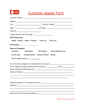 Customer Appeal Form