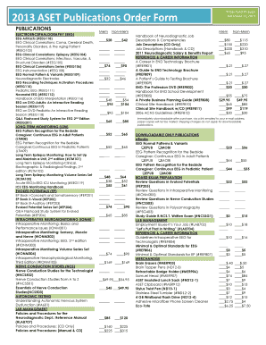 ASET Publications Order Form