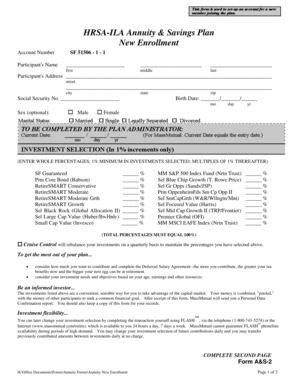 HRSA-ILA Annuity & Savings Plan Enrollment Form