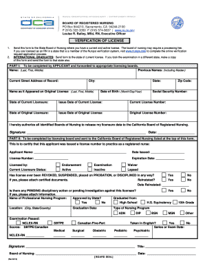 Verification of License for Registered Nurses