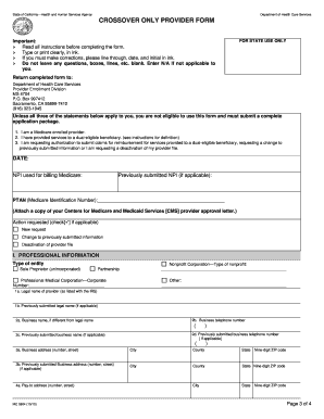 Crossover Only Provider Form