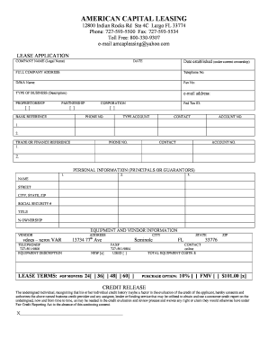 American Capital Leasing Application