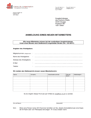 ANMELDUNG EINES NEUEN MITARBEITERS