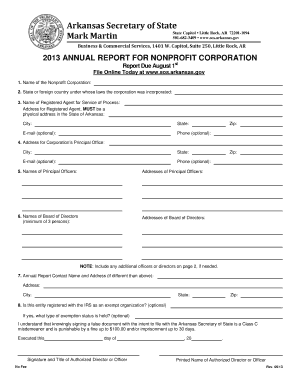 Arkansas Nonprofit Annual Report